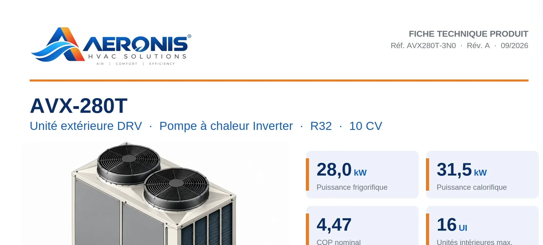 Une fiche technique PDF d'Aeronis et la famille Revit qui en a été tirée.
