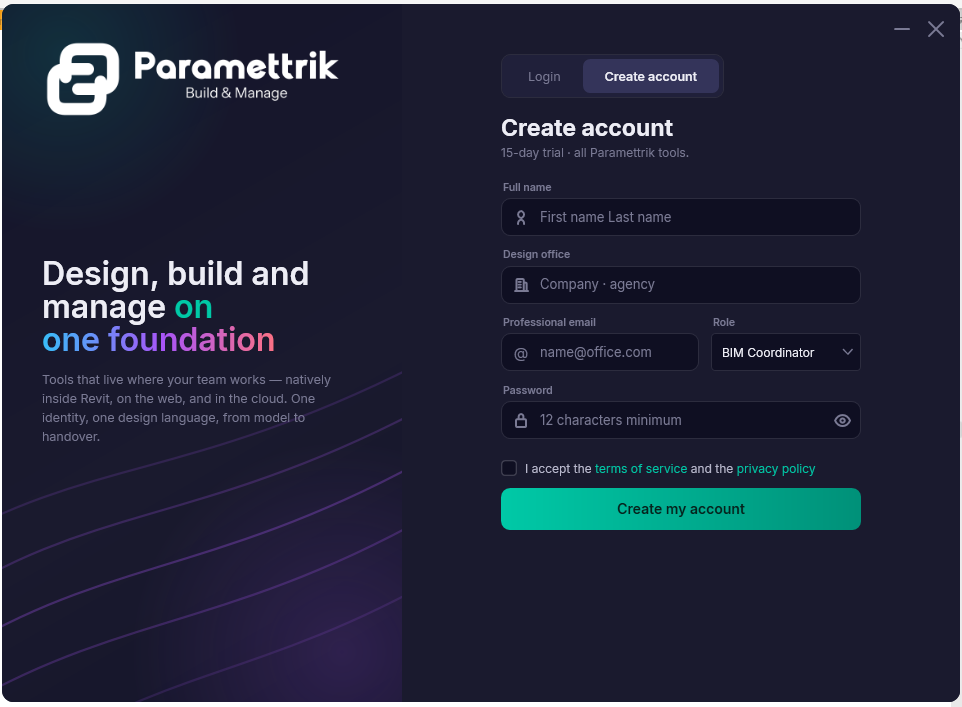 Create an account in seconds; every module comes with a free 21-day trial. The shared storage space activates with your first payment.
