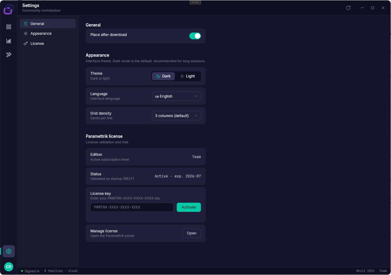 Community · Settings