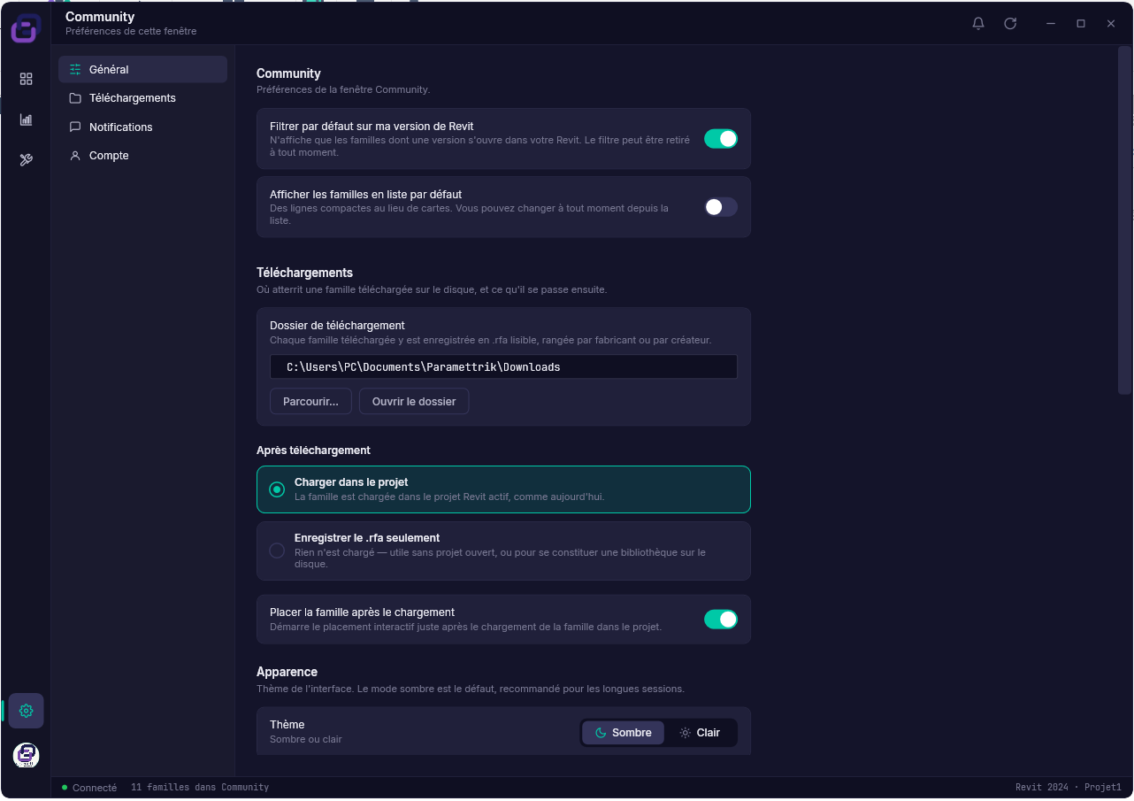 Community · Settings